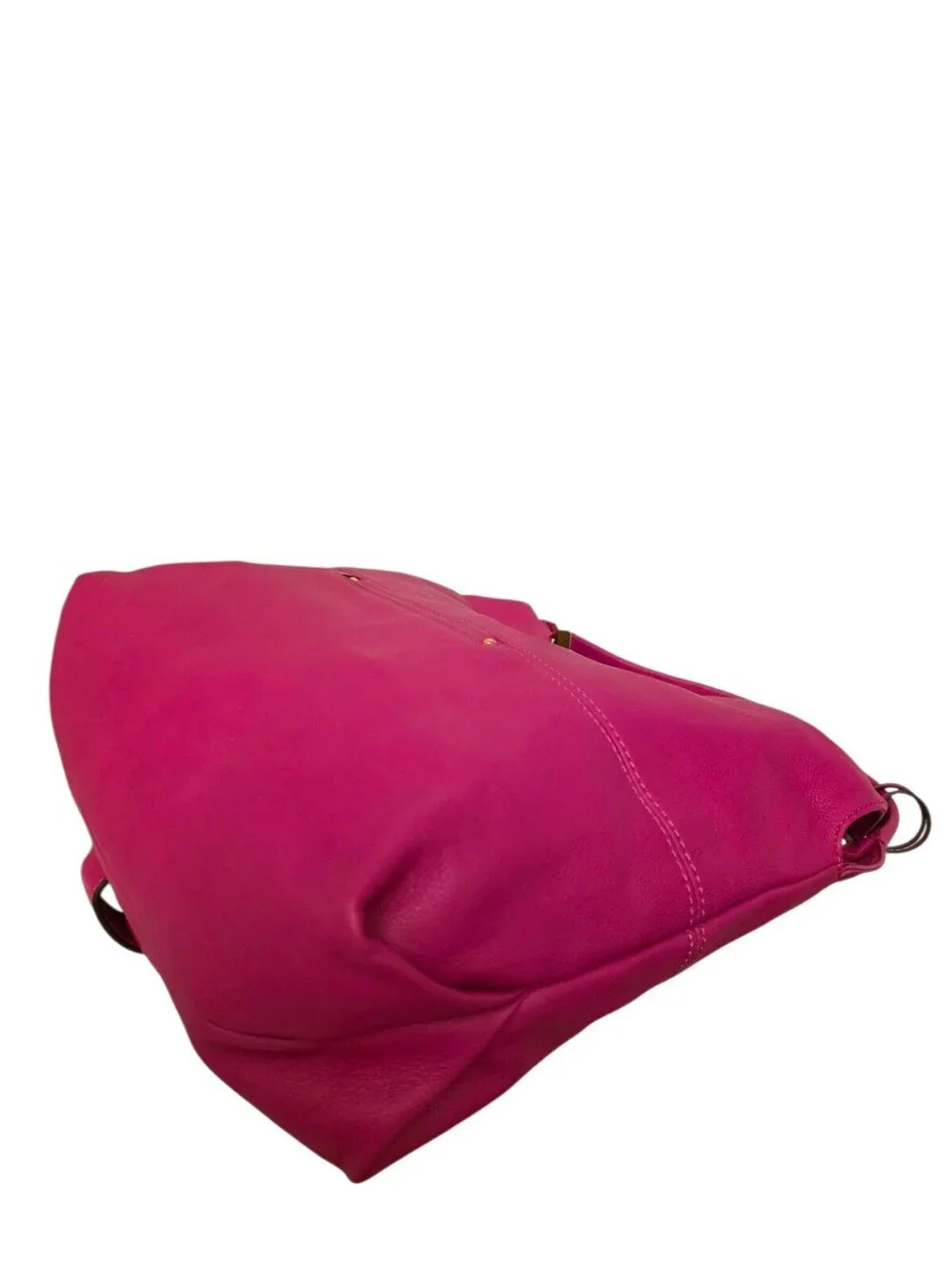 Michael Kors Hot Pink Fuchsia Leather Hobo Shoulder Bag Gold Hardware Large